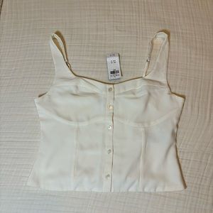 NWT Abercrombie & Fitch Corset Button Down Tank - Size S